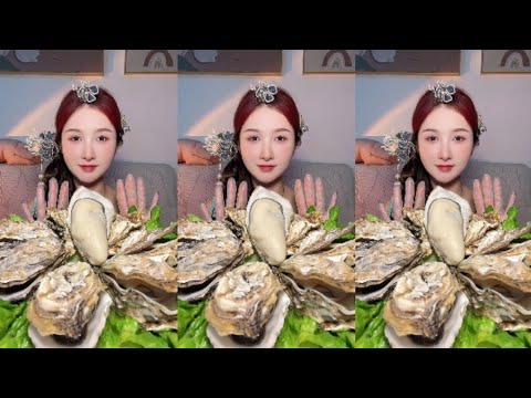 Giant Oyster Mukbang | Fresh & Juicy Seafood Feast 🌊💖