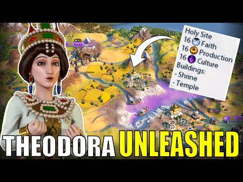 Civ 6 | Build Your Empire Around MEGA Holy Sites!!! (#2 Deity Theodora Byzantium Civilization VI)