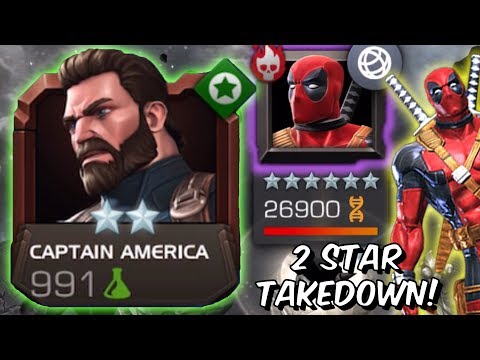2 Star Captain America (Infinity War) VS Epic Deadpool Final Boss - Marvel Contest Of Champions