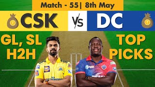 CSK vs DC Dream11 Prediction, Match - 55, 8th May | Indian T20 League, 2022 | Fantasy Gully