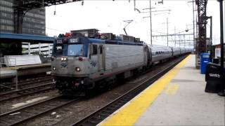 preview picture of video 'Train traffic of Bridgeport station, New Haven Line, Connecticut state, USA.'