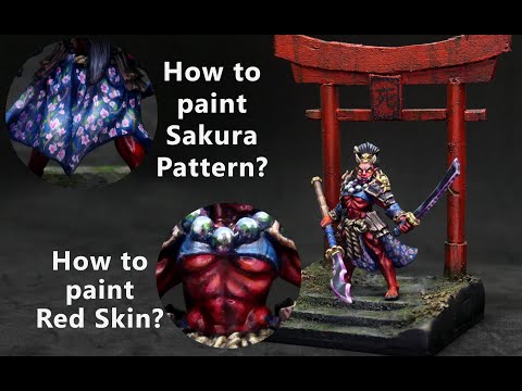 ONI DEMON - How to paint red demon skin? How to paint freehand?