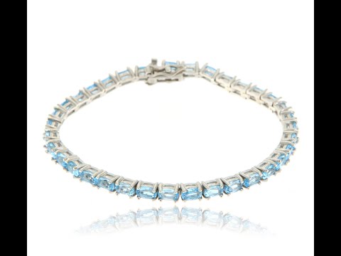 Bratara tennis Argint 925 Placat cu Rodiu Topaz Sky Natural - Eleganta si Stil