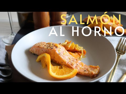 SPANISH GRANDMA'S EASY BAKED SALMON RECIPE with ORANGES & SAUTÉED VEGETABLES