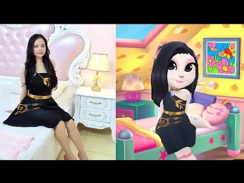 Imitate Angela us the Bedroom- My Talking Amgela 2 In real life