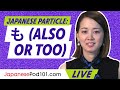 Japanese Particle: How to Use も (mo) meaning "also" or "too"