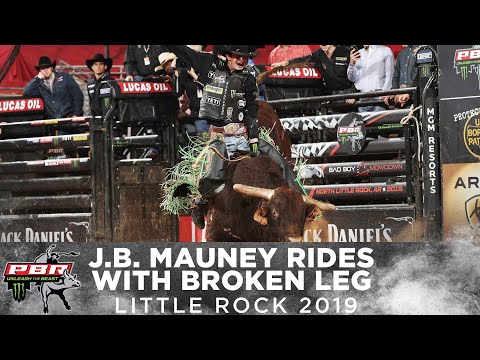 J.B. Mauney Rides Stone Cold Crazy with Broken Leg | 2019 Little Rock
