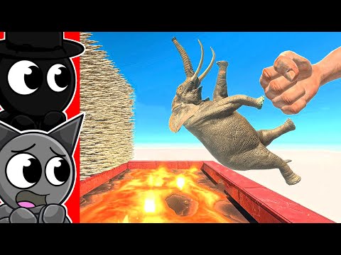 ALL ANIMALS vs GIANT DEATH PUNCH with LAVA in ARBS!