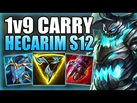 HOW TO PLAY HECARIM JUNGLE & 1v9 CARRY IN SEASON 12! - Best Build/Runes S+ Guide - League of Legends