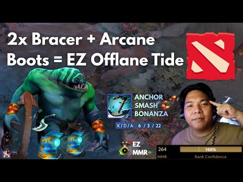 Herald Tidehunter Build That Never Dies | 2 Bracers + Arcane Boots = EZ Offlane