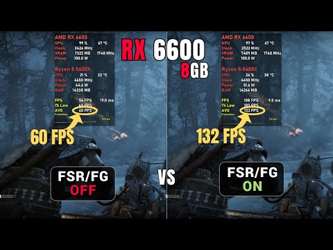 RX 6600 FSR + Frame Gen ON vs OFF Tested | How Much Performance Increase?