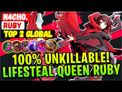 100% Unkillable! LifeSteal Queen Ruby [ Top 2 Global Ruby ] N4cho. - Mobile Legends Emblem And Build
