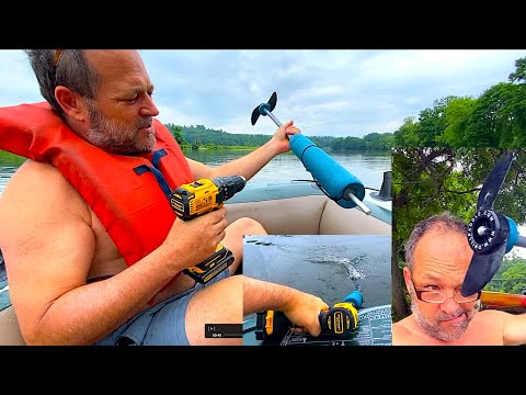 I Try the Drill Paddle Propeller with DeWalt Electric Drill on Seahawk 4 Intex Inflatable raft!