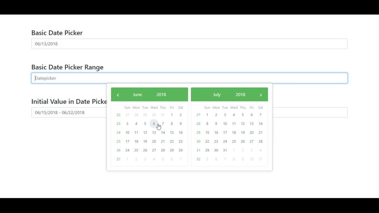 Datepicker & Date Picker Range