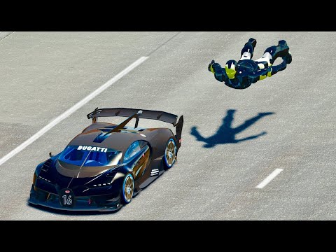 Bugatti Vision GT vs Iron Man Mark 46 Black at Drag Race 20 KM