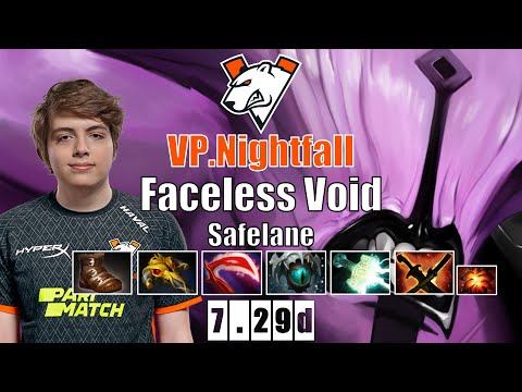 Faceless Void Safelane | VP.Nightfall | CRAZY WTF PERFECT CHRONOSPHERE | 7.29d Gameplay Highlights