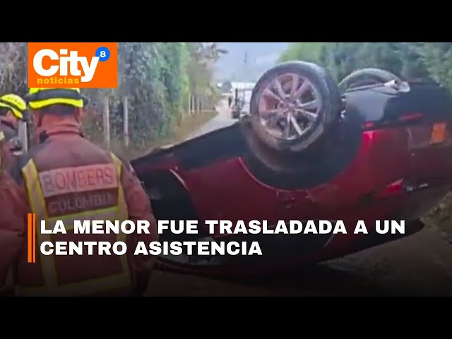 Un automóvil conducido por una menor de edad se volcó en Tabio 