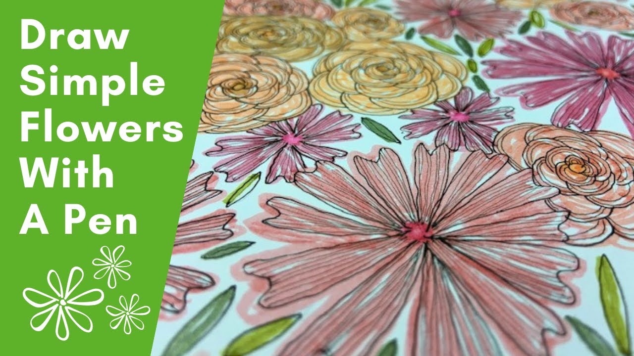 Draw Simple Flowers With A Pen // Spring Flower Illustration
