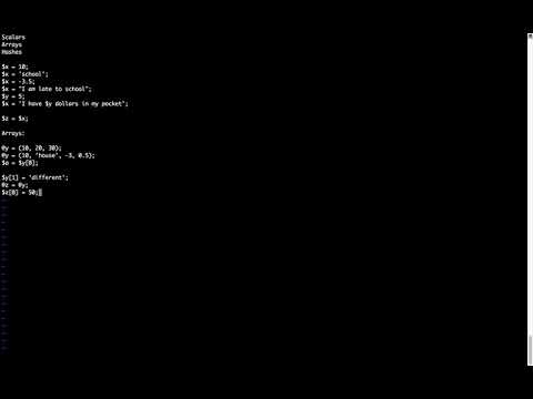 An introduction to perl datatypes - I