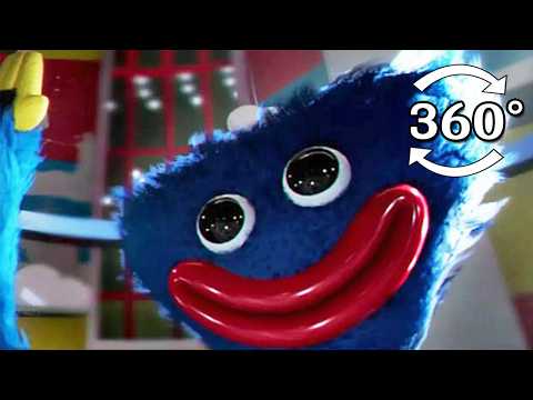 360°: Escape Huggy Wuggy from Poppy Playtime on a Terrifying Bridge!