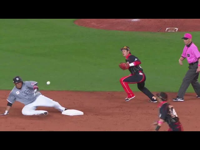 【3回表】マリーンズ・井上晴哉 5年ぶりの盗塁成功!! 意表を突いたプレーで勝ち越し点をもたらす!! 2023年5月14日 北海道日本ハムファイターズ 対 千葉ロッテマリーンズ