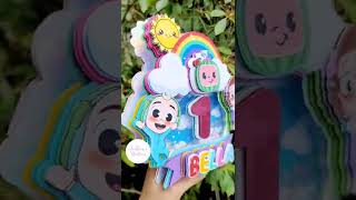 Happy 1st Birthday Bella🧡💜💙 3D Shaker Cake topper