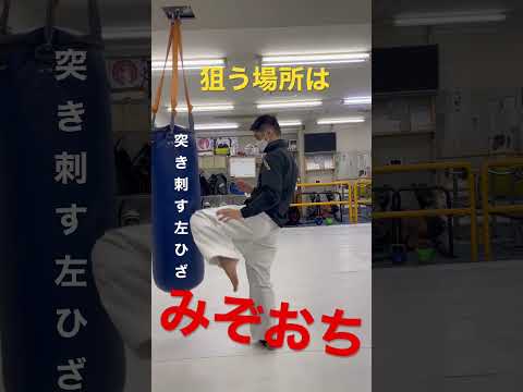 どんなボディにも突き刺すヒザ蹴り　# #shorts #youtube #格闘技 #蹴り技 #空手 #キック #足技 #ヒザ蹴り