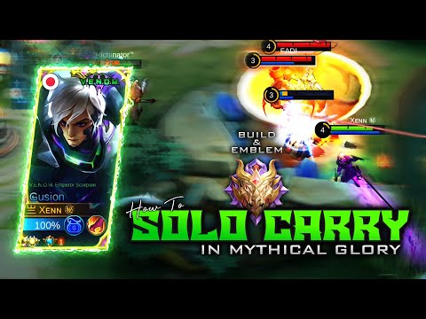 SOLO CARRY WITH GUSION IN MYTHICAL GLORY | GLOBAL GUSION GAMEPLAY - MLBB