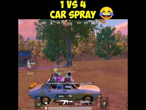 Car Spray | 1 vs 4 | PUBG mobile