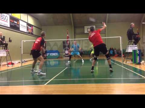 Finale ved det Danske Mesterskab i herredouble 15. marts 2015 for spillere over 45 år.