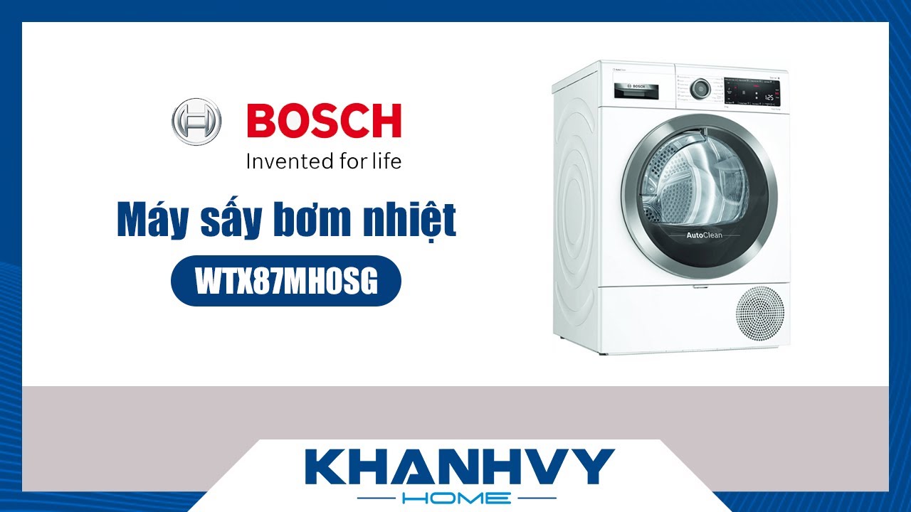 Máy sấy bơm nhiệt Bosch WTX87MH0SG 9kg Series 8