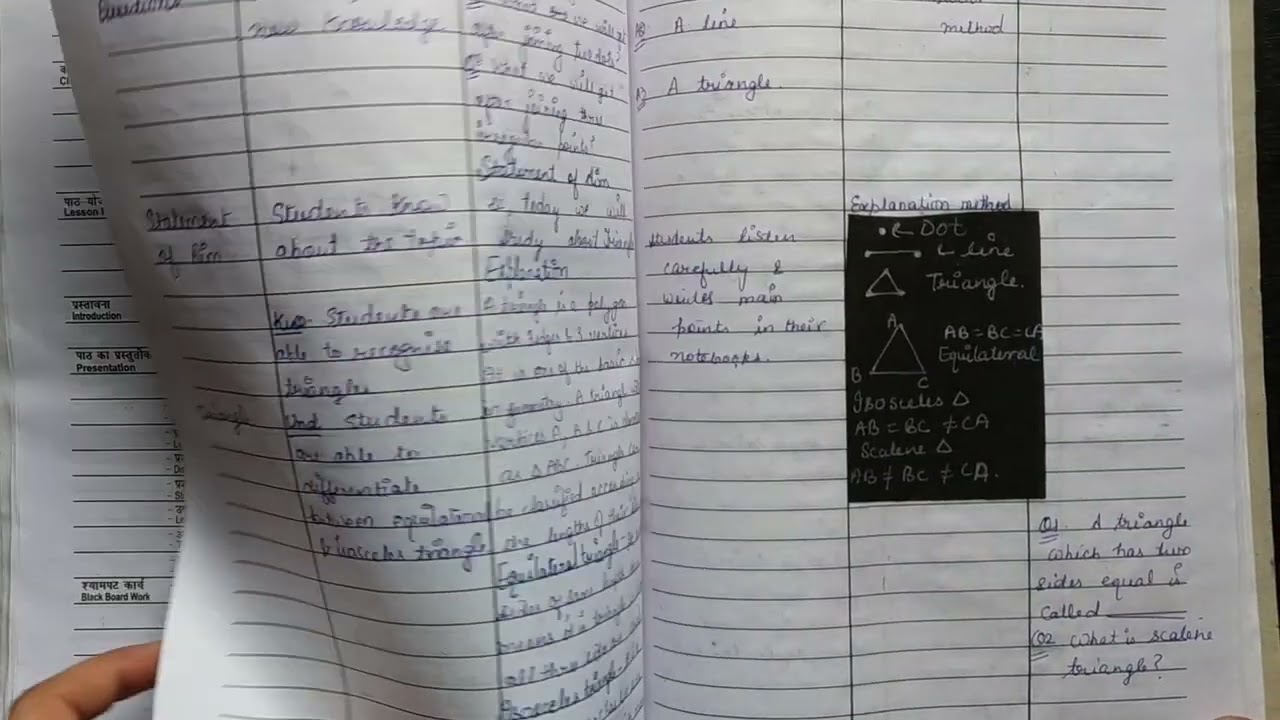 #10 math lesson plan in English with free pdf | Triangle | class 6/7 |