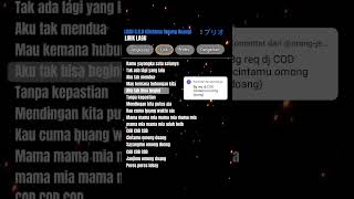 Download lagu Lirik Lagu Dj C.O.D (Cintamu Omong Doang) #cod #cintamuomongdoang #djasik #dj #djbagus #liriklagu mp3