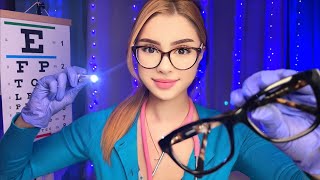 ASMR FAST Eye Exam, Lens 1 or 2 Test 👓 Glasses Try-on, Light, Orbital, Eyes Closed Cranial Nerve