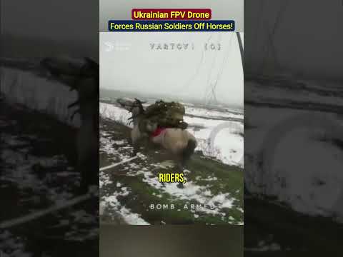 ¡Un dron FPV ucraniano obliga a los soldados rusos a abandonar sus caballos!