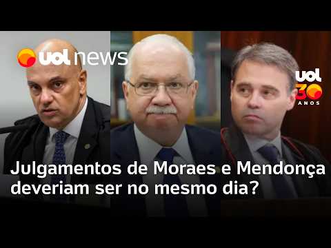 Moraes e Mendonça não serão julgados no mesmo dia; analistas debatem se análises deveriam ser juntas