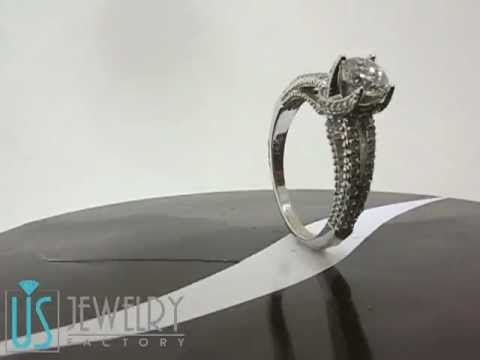 SKU: ER-299R Round Cut Diamond Bridal Engagement Ring 14k White Gold