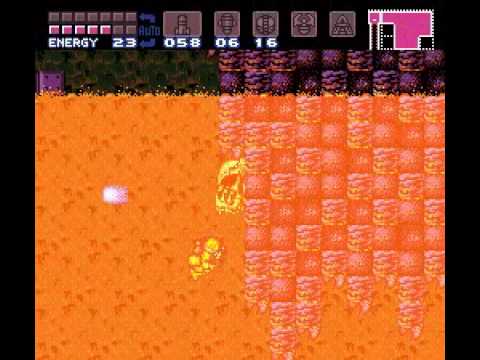Super Metroid - How to pass through the lava whitout a suit!