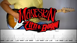MyeNESKIN - ZITTI E BUONI | Guitar Cover Tutorial (FREE TAB)