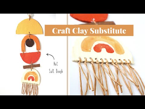 Clay Alternative || Air Dry Clay Décor || Bohemian Wall Hanging || Trash to Décor ||Spackle Wall art