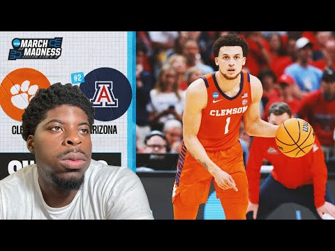 Caleb Love Disappeared With A Potential RJ Davis Matchup | Clemson vs. Arizona Sweet 16 highlights