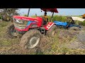 Stunts in Mud Sonalika 60 Stuck in Mud Badly Pulling by Mahindra Arjun NOVO 4x4 Tractor