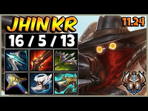 Jhin ADC vs Caitlyn / KR Challenger / Patch 11.24  / Pre Season 12 💥