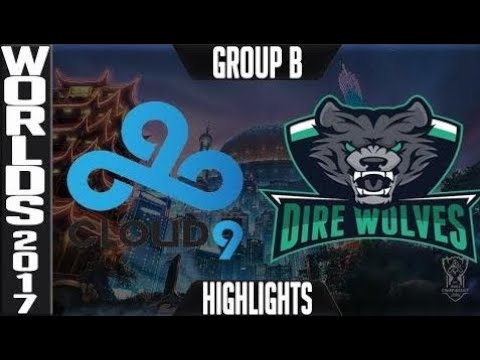 Cloud 9 v Dire Wolves Highlights S7 Worlds 2017 Play in Group B Day 2 LoL World Championship C9 v D
