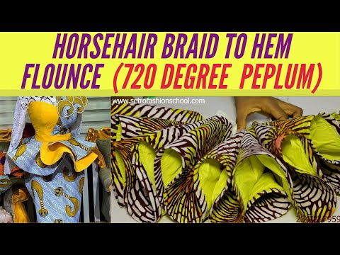 How To Sew A 720 Degree Peplum Perfectly With Crinoline | Horsehair Braid To Hem Flounce [Detailed]