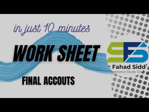 Final Accounts | 10 column Work Sheet | ADC 1 | BCom 1 | Accounting | Hindi Urdu | Sir Fahad Siddiqi