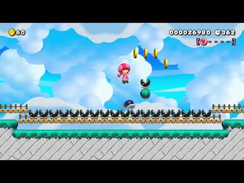 World 5-3 Buzzshell Bridges by 3rd Bunny - Super Mario Maker 2 - No Commentary 1ca