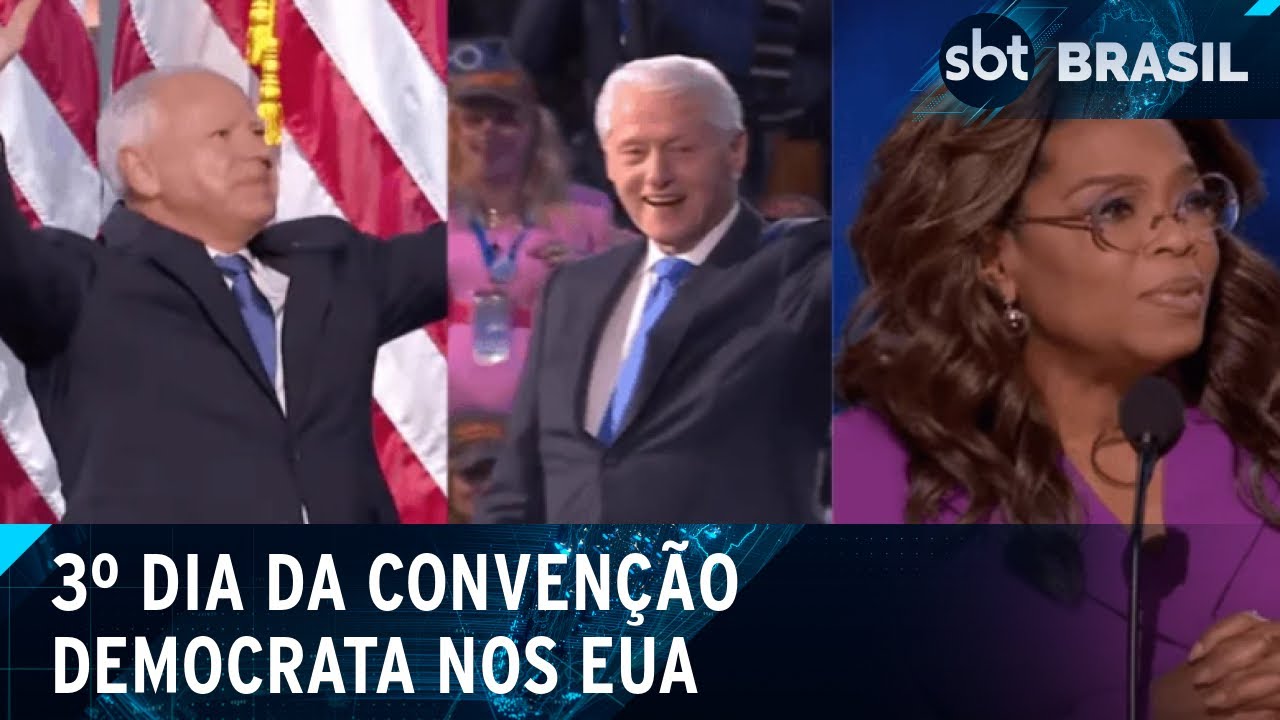 Bill Clinton e Oprah Winfrey marcam o 3º dia da Convenção Democrata | SBT Brasil (22/08/24)