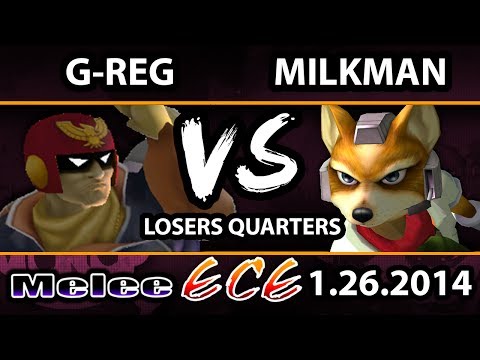 ECE - G-reg (Captain Falcon) Vs. MilkMan (Fox) SSBM Losers QF - Super Smash Bros. Melee