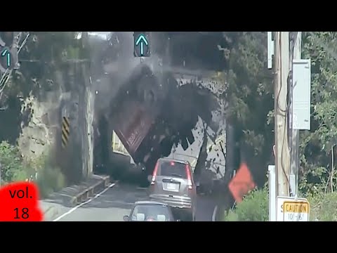 IDIOTS AT WORK | TRUCKS VS CAN OPENER BRIDGES